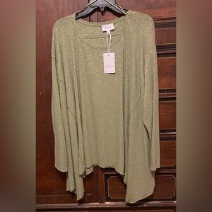 Heyson Women's Olive Waffle Tunic Top 3X